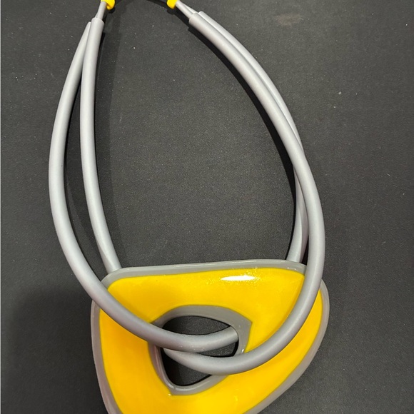 Murano Yellow and Gray Necklace - Picture 3 of 4